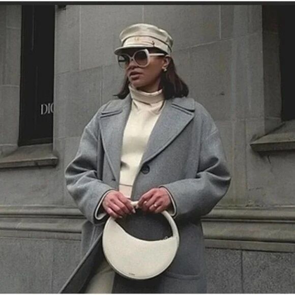 ZARA WOOL BLEND OVERSIZED COAT GRAY - Picture 3 of 3